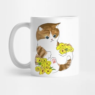 Mofu sand cat with flowers Mug